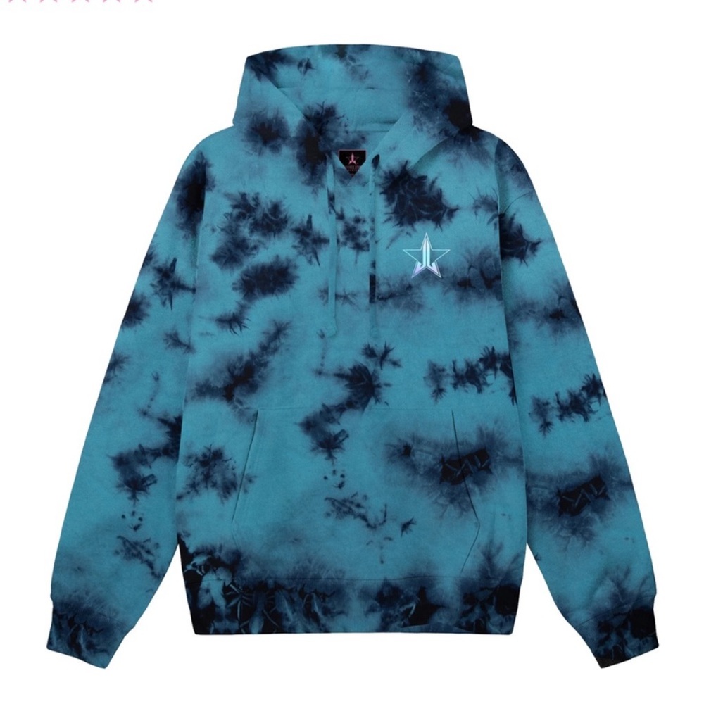 Blue Tie-Dye Women's Hoodie - Picture 5 of 7